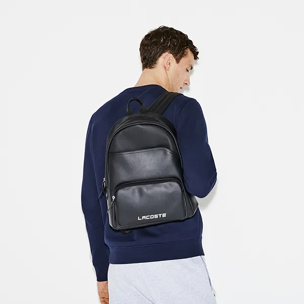 Balo Nam Lacoste Men's Petit Piqué Backpack NH2482UT Màu Đen - Túi xách - Vua Hàng Hiệu