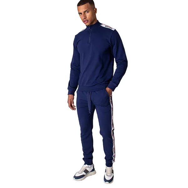 Bộ Quần Áo Nỉ Nam Moschino Slim Fit Logo Tape Detail Joggers Màu Xanh Navy Size S - Thời trang - Vua Hàng Hiệu
