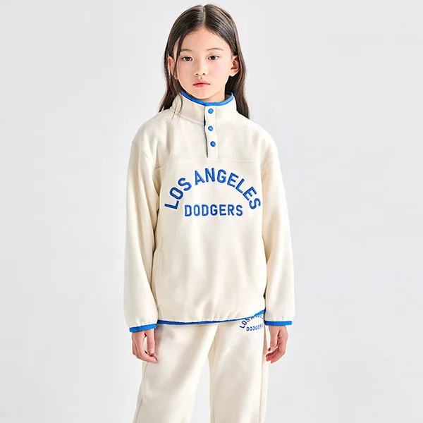 Bộ Quần Áo Nỉ Trẻ Em MLB Varsity Half-Zip MTM Set-Up LA 7AS2BV336-07CRS Màu Kem