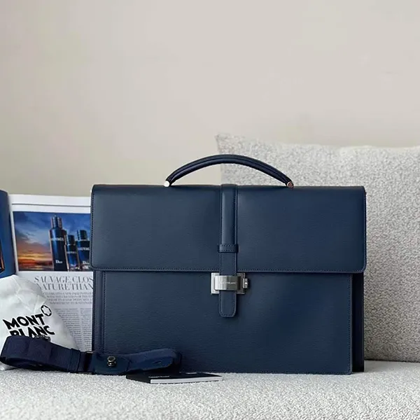 Cặp Xách Tay Nam Montblanc Westside 118630 Màu Xanh Navy