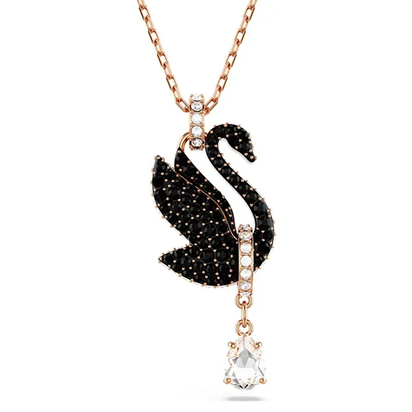 Dây Chuyền Nữ Swarovski Iconic Swan Pendant Swan, Small, Black, Rose Gold-Tone Plated 5678045 Màu Đen - Trang sức - Vua Hàng Hiệu