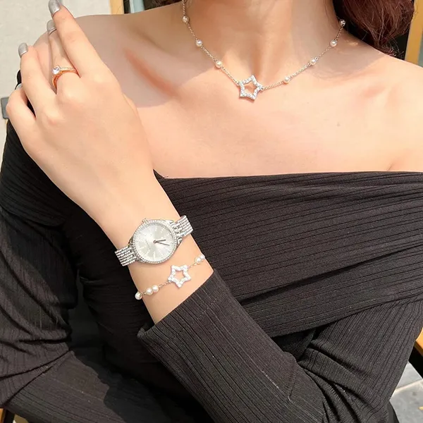Dây Chuyền Nữ Swarovski Stella Necklace Star, White, Rhodium Plated 5645379 Màu Bạc - Trang sức - Vua Hàng Hiệu