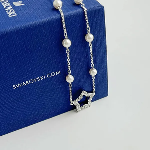 Dây Chuyền Nữ Swarovski Stella Necklace Star, White, Rhodium Plated 5645379 Màu Bạc - Trang sức - Vua Hàng Hiệu