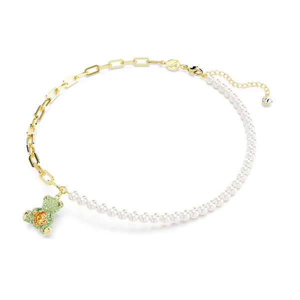 Dây Chuyền Nữ Swarovski Teddy Pendant Crystal Pearl, Bear, Multicolored, Gold-Tone Plated 5669162 Màu Xanh Green - Trang sức - Vua Hàng Hiệu