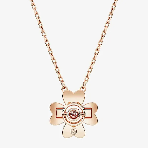 Dây Chuyền Nữ Swarovski Idyllia Pendant Clover, White, Rose Gold-Tone Plated 5674211 Màu Vàng Hồng