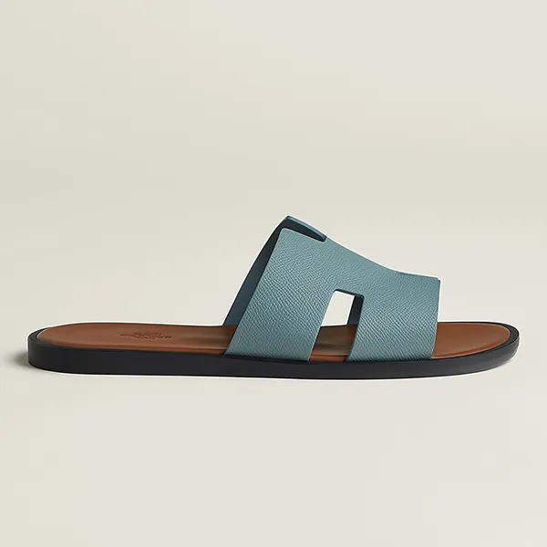 Dép Hermès Izmir Sandal Epsom Gris Antarctique Amourette Màu Xanh/Nâu Size 41 - Dép - Vua Hàng Hiệu