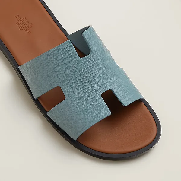 Dép Hermès Izmir Sandal Epsom Gris Antarctique Amourette Màu Xanh/Nâu Size 41 - Dép - Vua Hàng Hiệu