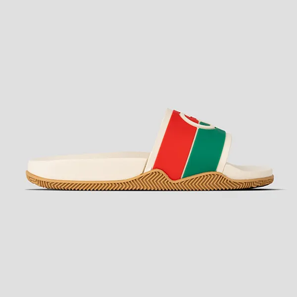 Dép Nam Gucci Interlocking G Red & Green 655265 Phối Màu