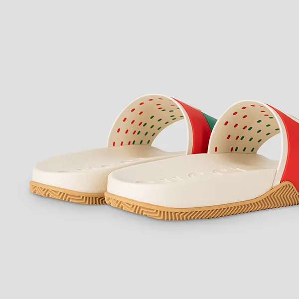 Dép Nam Gucci Interlocking G Red & Green 655265 Phối Màu