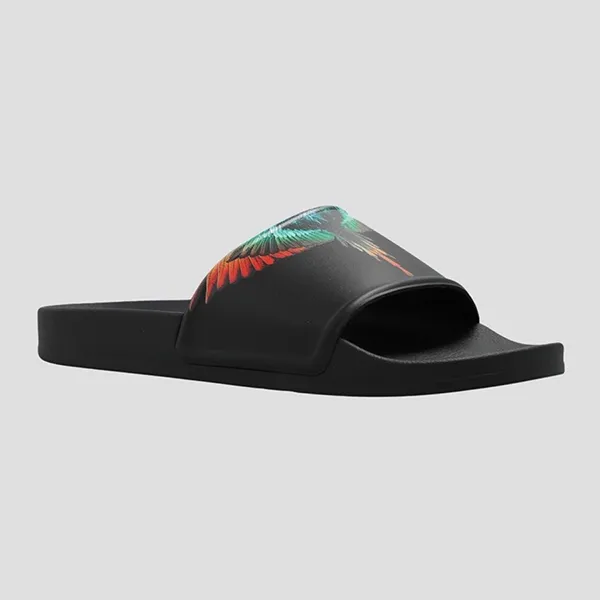 Dép Nam Marcelo Burlon Black With Multicolor Wings Printed CMIC001S23PLA002 1084 Màu Đen - Dép - Vua Hàng Hiệu