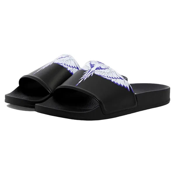 Dép Nam Marcelo Burlon Black With White Wings Printed CMIC001C99PLA001 1001 Màu Đen - Dép - Vua Hàng Hiệu