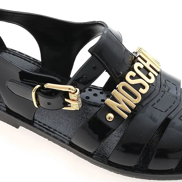 Dép Sandal Moschino Jelly In Black MA16501G1GM20000 Màu Đen Size 40