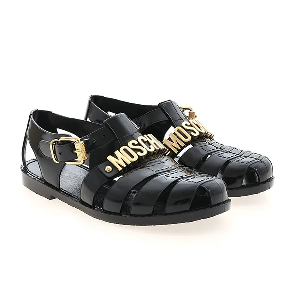 Dép Sandal Moschino Jelly In Black MA16501G1GM20000 Màu Đen Size 40