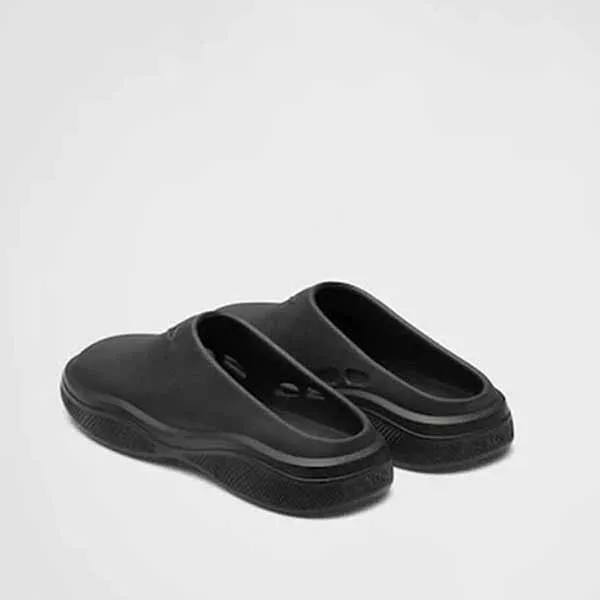 Dép Sục Nam Prada Mellow Logo Embellished Slides Màu Đen - Dép - Vua Hàng Hiệu