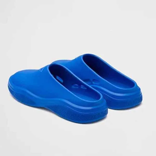 Dép Sục Nam Prada Mellow Logo-Embellished Slides Màu Xanh Blue - Dép - Vua Hàng Hiệu
