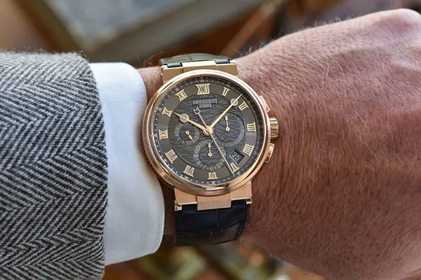 Đồng Hồ Nam Breguet Marine Chronographe Watch 5527BR/G3/9WV Màu Đen