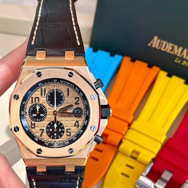 Đồng Hồ Nam Audemars Piguet Royal Oak Offshore Chronograph 26470OR Màu Vàng Đen - 3