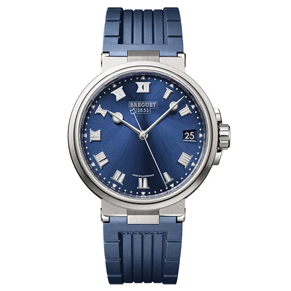 Đồng Hồ Nam Breguet Marine 5517TI/Y1/5ZU Titanium Màu Xanh Bạc