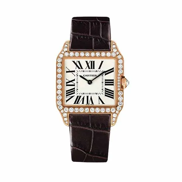 Đồng Hồ Nam Cartier Santos-Dumont WH100351 38,5mm Màu Trắng Nâu - Đồng hồ - Vua Hàng Hiệu