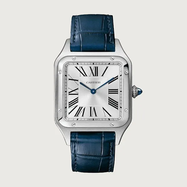 Đồng Hồ Nam Cartier Santos Dumont WSSA0022 43.5mm Màu Bạc Xanh