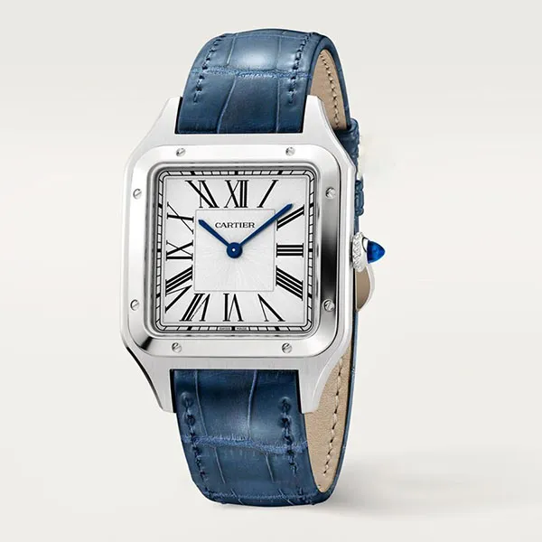 Đồng Hồ Nam Cartier Santos Dumont WSSA0022 43.5mm Màu Bạc Xanh