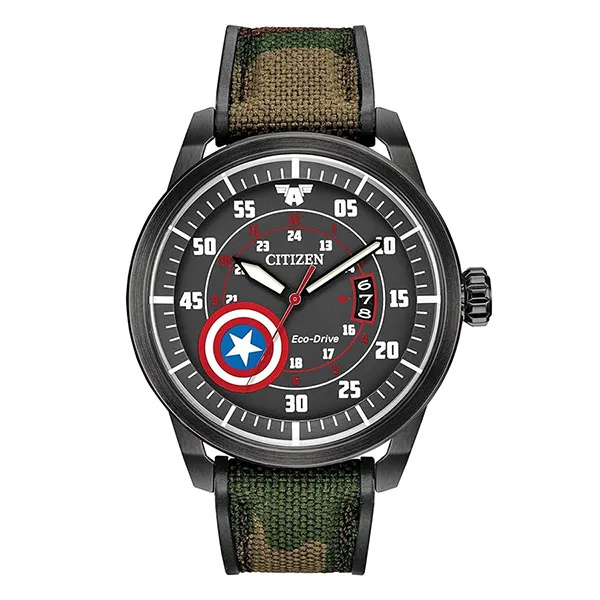 Đồng Hồ Nam Citizen Captain America Eco-Drive Watch AW1367-05W Màu Xanh Quân Đội - Đồng hồ - Vua Hàng Hiệu