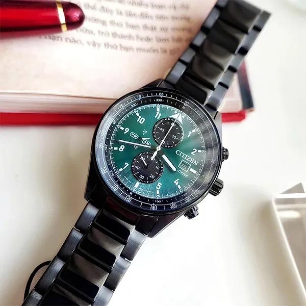 Đồng Hồ Nam Citizen Eco-Drive CA0775-87X Màu Đen Xanh Lá