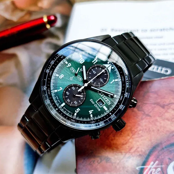 Đồng Hồ Nam Citizen Eco-Drive CA0775-87X Màu Đen Xanh Lá