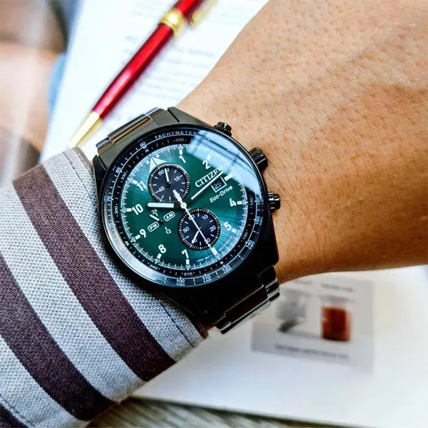Đồng Hồ Nam Citizen Eco-Drive CA0775-87X Màu Đen Xanh Lá