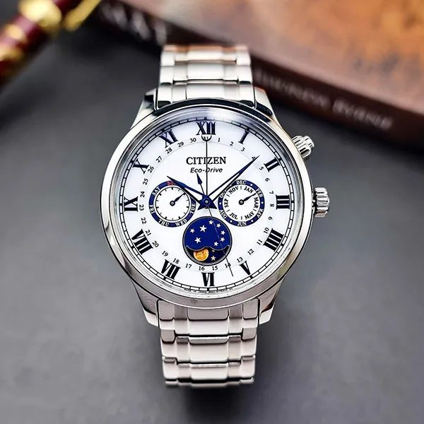 Đồng Hồ Nam Citizen Eco-Drive Moonphase AP1050-81A Màu Bạc
