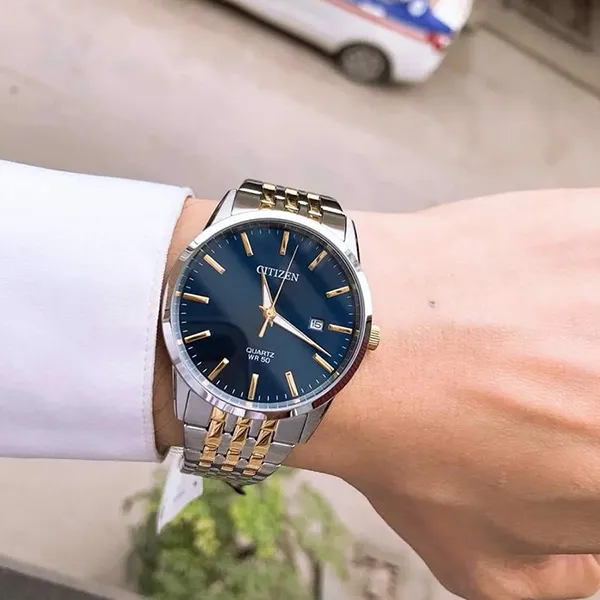 Đồng Hồ Nam Citizen Quartz BI5006-81L Màu Xanh Bạc