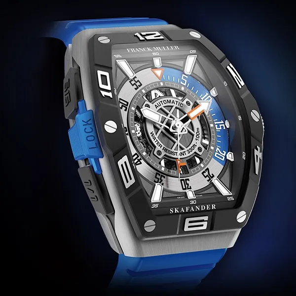 Đồng Hồ Nam Franck Muller Skafander SKF 46 DV SC DT ACBR ACNR (BL) Màu Xanh Blue