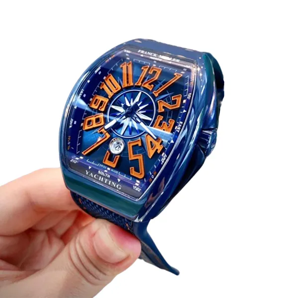 Đồng Hồ Nam Franck Muller Vanguard V45 Blue Ceramic Màu Xanh Dương