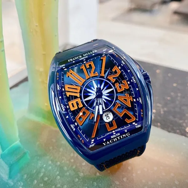 Đồng Hồ Nam Franck Muller Vanguard V45 Blue Ceramic Màu Xanh Dương