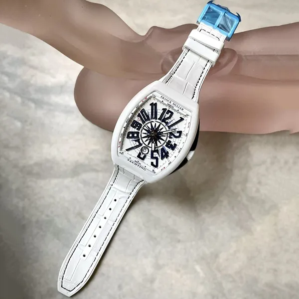 Đồng Hồ Nam Franck Muller Vanguard V45 White Ceramic Màu Trắng