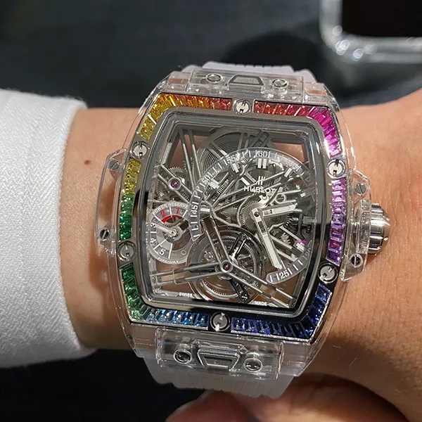 Đồng Hồ Nam Hublot Spirit Of Big Bang Tourbillon Sapphire Rainbow Watch 645.JX.5120.RT.4099 Phối Màu