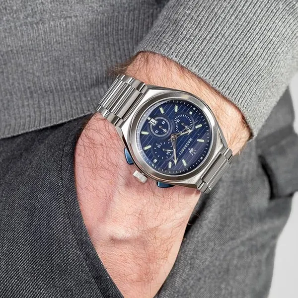 Đồng Hồ Nam Maserati Triconic Chronograph Quartz Blue Dial Men's Watch R8873639001 Màu Bạc - Đồng hồ - Vua Hàng Hiệu
