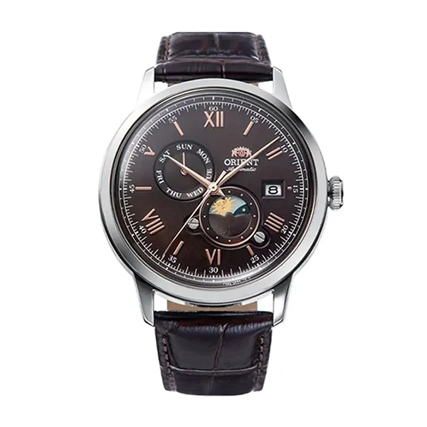 Đồng Hồ Nam Orient Classic Sun And Moon RA-AK0804Y10B Màu Nâu Đậm