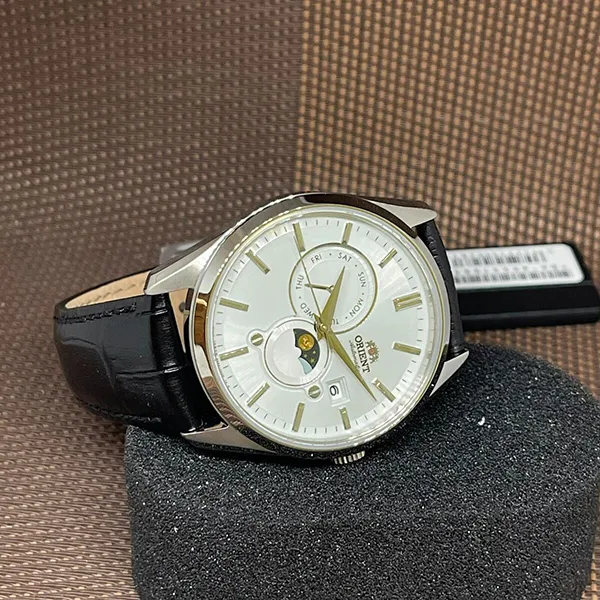 Đồng Hồ Nam Orient Sun & Moon Automatic White Dial Men Watch RA-AK0310S10B Màu Trắng Đen