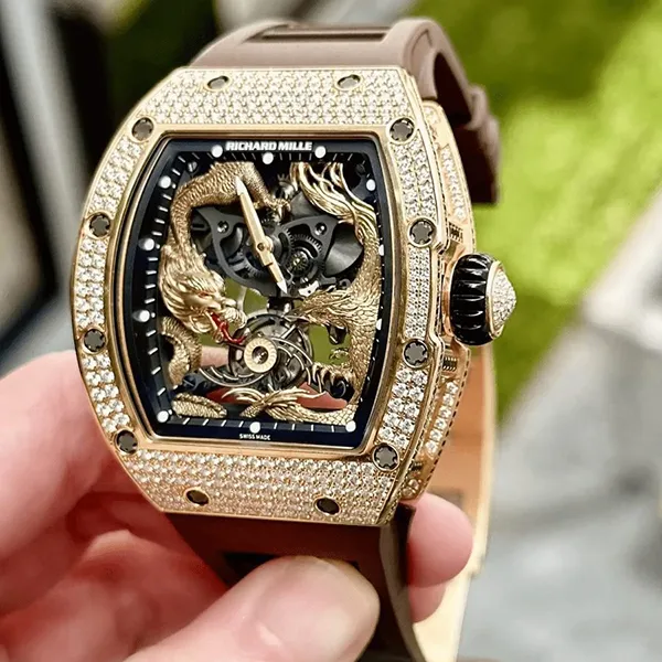 Đồng Hồ Nam Richard Mille Dragon And Phoenix Jackie Chan Tourbillonl RM57-01 Màu Vàng - Đồng hồ - Vua Hàng Hiệu