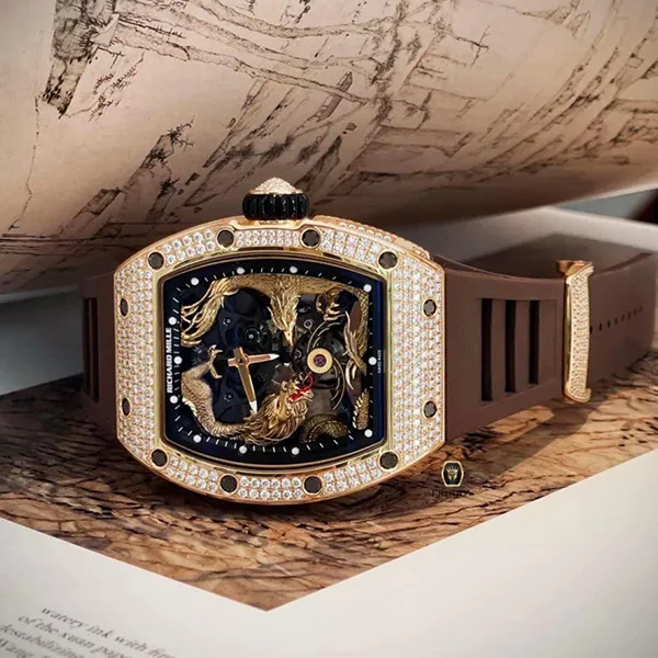 Đồng Hồ Nam Richard Mille Dragon And Phoenix Jackie Chan Tourbillonl RM57-01 Màu Vàng - Đồng hồ - Vua Hàng Hiệu