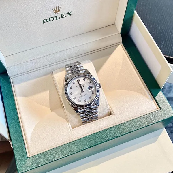Đồng Hồ Nam Rolex Datejust 41mm White Gold/Steel MOP 126334-002 Màu Bạc