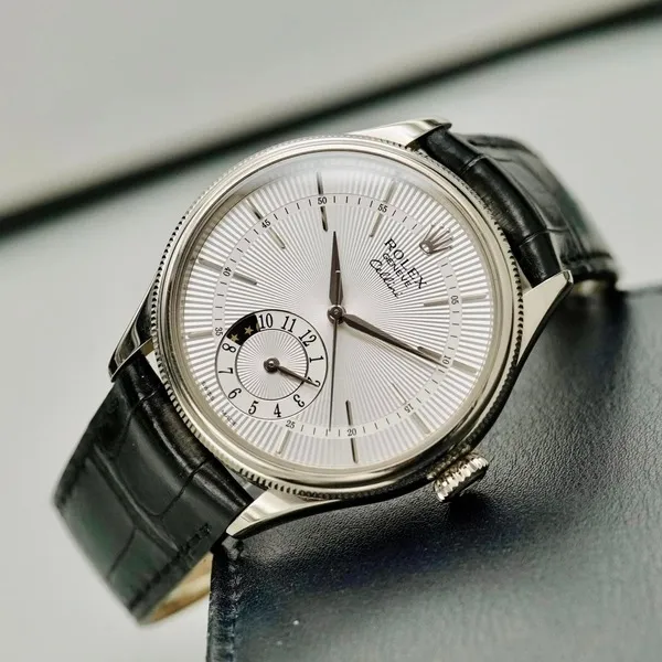 Đồng Hồ Nam Rolex Cellini Dual Time 39mm White Gold Silver 50529-0009 Màu Đen Bạc - Đồng hồ - Vua Hàng Hiệu
