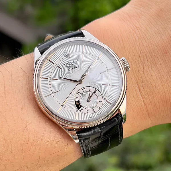 Đồng Hồ Nam Rolex Cellini Dual Time 39mm White Gold Silver 50529-0009 Màu Đen Bạc - Đồng hồ - Vua Hàng Hiệu