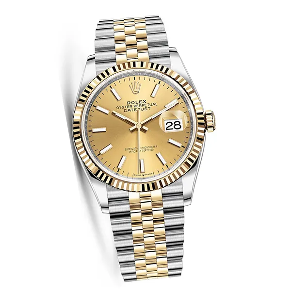 Đồng Hồ Nam Rolex Datejust 36mm 126233-0015 Yellow Dial Màu Demi (Vàng - Bạc) - Đồng hồ - Vua Hàng Hiệu
