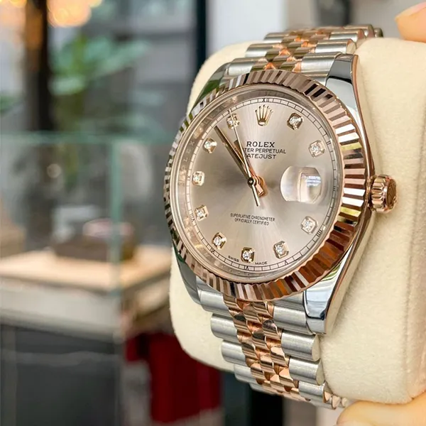 Đồng Hồ Nam Rolex Datejust 41mm 126331-0008 Sundust Màu Bạc Vàng Hồng - Đồng hồ - Vua Hàng Hiệu