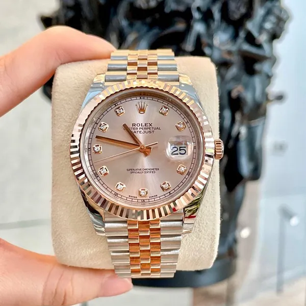 Đồng Hồ Nam Rolex Datejust 41mm 126331-0008 Sundust Màu Bạc Vàng Hồng - Đồng hồ - Vua Hàng Hiệu
