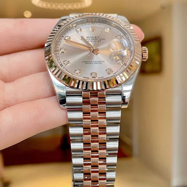 Đồng Hồ Nam Rolex Datejust 41mm 126331-0008 Sundust Màu Bạc Vàng Hồng - Đồng hồ - Vua Hàng Hiệu