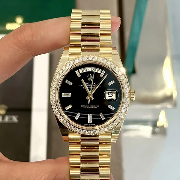 Đồng Hồ Nam Rolex Day-Date 40mm Diamond Bezel President Bracelet Onyx 228348RBR-0039 Màu Đen Vàng - Đồng hồ - Vua Hàng Hiệu