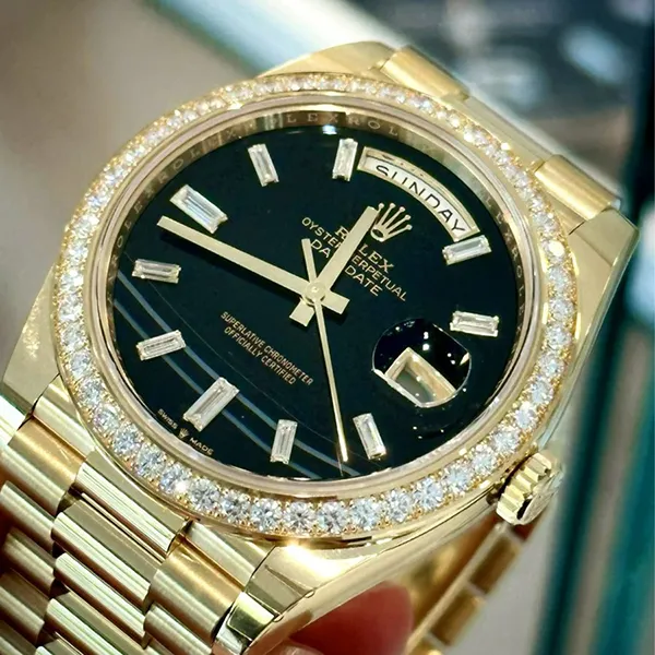 Đồng Hồ Nam Rolex Day-Date 40mm Diamond Bezel President Bracelet Onyx 228348RBR-0039 Màu Đen Vàng - Đồng hồ - Vua Hàng Hiệu
